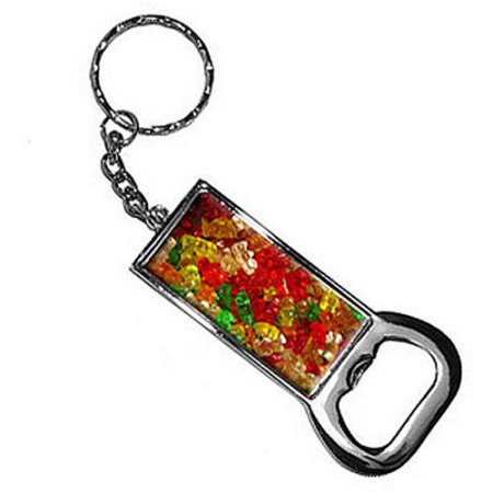 Gummy Gummi Bears Keychain Key Chain Ring Bottle Bottlecap Opener