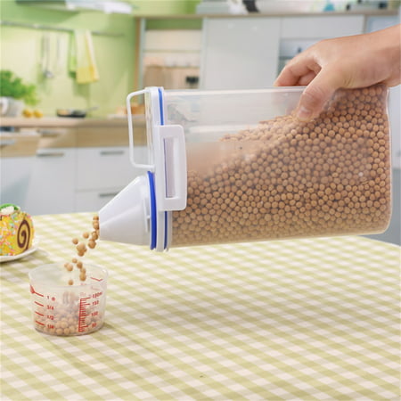 Miximx Plastic Cereal Dispenser Storage Box Kitchen Food Grain Rice Container Rice 2kg - Gifts Ltz MiximxPlastic Cereal Dispenser a-a#8835