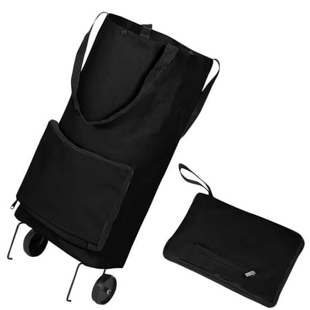 Buodes 2 in 1 Foldable Shopping Cart Folding Shopping Cart Folding Tug Cart Shopping