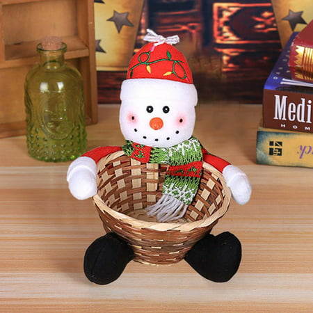 Usupdd Christmas Candy Storage Basket Decorations Santa Claus Storage Basket Candy Basket Usupdd WLL220812-1136