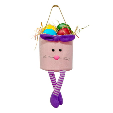 Easter Eggs Basket Ornament Rabbit Bow Storage Basket Tote Bucket 08HWC15A#9335 2022 the Hot Easter Eggs Basket
