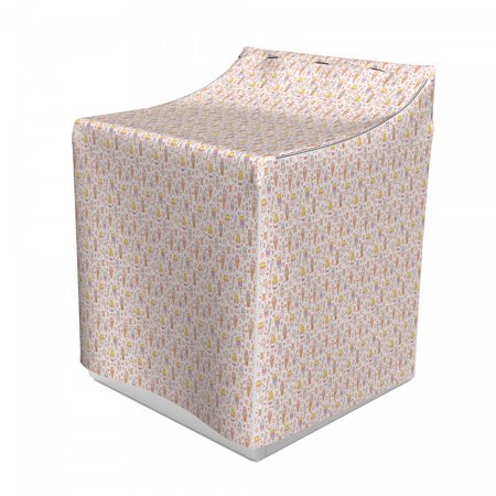 Ice Cream Washer Cover  Candies and Yummy Heart Summer Flower Color Dots Design  Dust and Dirt Free Decorative Print  29  X 28  X 40   Peach Coral Min