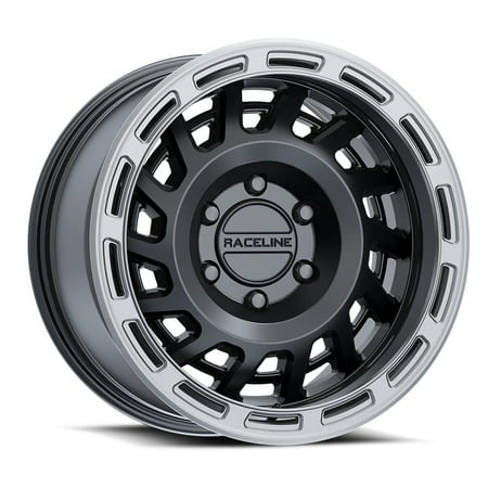Raceline 957BS HALO 17  Cast Aluminum Wheel  HALO SATIN BLACK W/ SILVER RING 17X9 6X139.7 -12mm