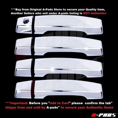 A-PADS 4 Chrome Door Handle Covers for Nissan TITAN 2004-05 06 07 08 09 10 11 12 13 14 2015 - W/O Passenger Key(Just Overlay Stick on  NOT for SNAP in