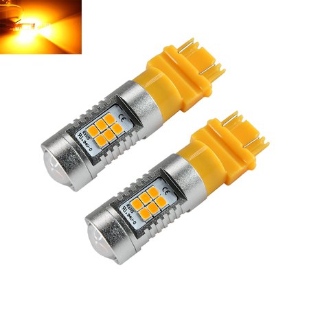 3157 Amber 50W High Power 3535 Chip LED Projector Turn Signal/Parking Light Bulbs (3157  Yellow)