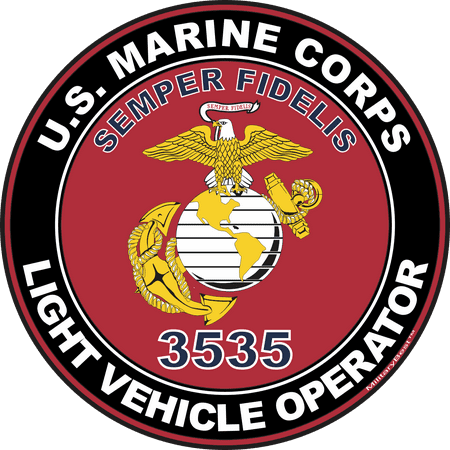 U.S.M.C. MOS 3535 Light Vehicle Operator Decal 5.5  - Red