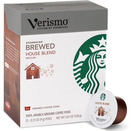 Starbucks Verismo House Blend Capsule Coffee, Medium Roast, 12/Box (011023630)