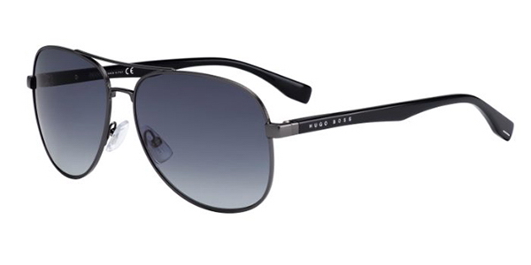 HUGO BOSS Black Boss 0700/S Metal Full Frame Sunglasses, 0V81(HD) Dark Ruthenium Black