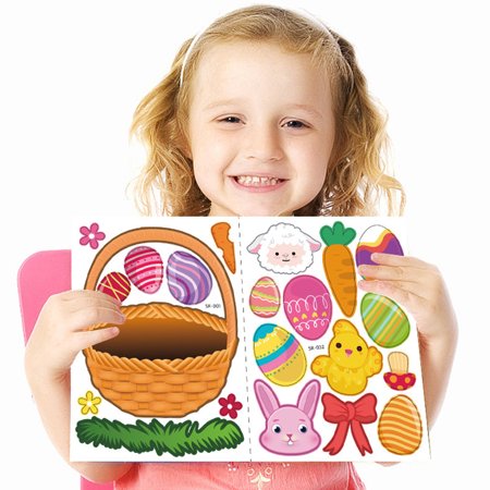 FengLS Cute Stickers and Sheet DIY Puzzle Stickers for Easter Decorations Kids Easter 09-Kitchen-12A#8835 Home Kitchen MYFCute Stickers and