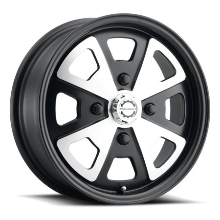15x5.5 Mobelwagen 730M Schnell Black with Machined Face Wheel 4x130 (35mm)