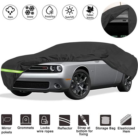 FSXUOLIPI Waterproof Car Covers for 2008-2019 Dodge Challenger Car Cover 210D Covers (R/T  SRT  T/a  SXT  Hellcat) Customer Fit 100% Waterproof Windpr