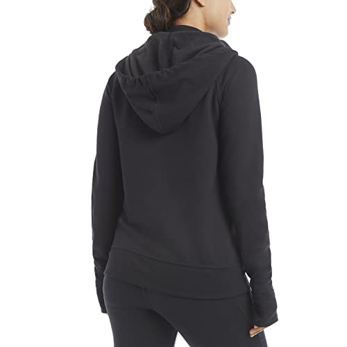 Jockey Womens Cozy Fleece Jacket Hooded Sweatshirt, Deep Black, X-Large US thumbnail