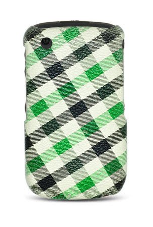 Blackberry Curve 8520 / 8530 /3g 9300 /3g 9330 Plaid Designed Texture Case - Green / White Plaid