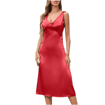 Womens Casual Solid Loose V Neck Sleeveless Long Dress Sexy Summer Boho Floral Formal Sundresses Wedding Guest Prom Bodycon Cocktail Dresses A68-6678
