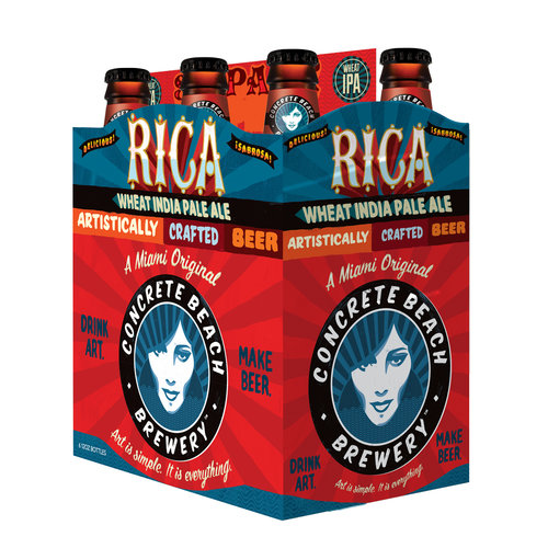 Concrete Beach Brewery Rica Wheat India Pale Ale Beer, 6 Pack, 12 Fl Oz