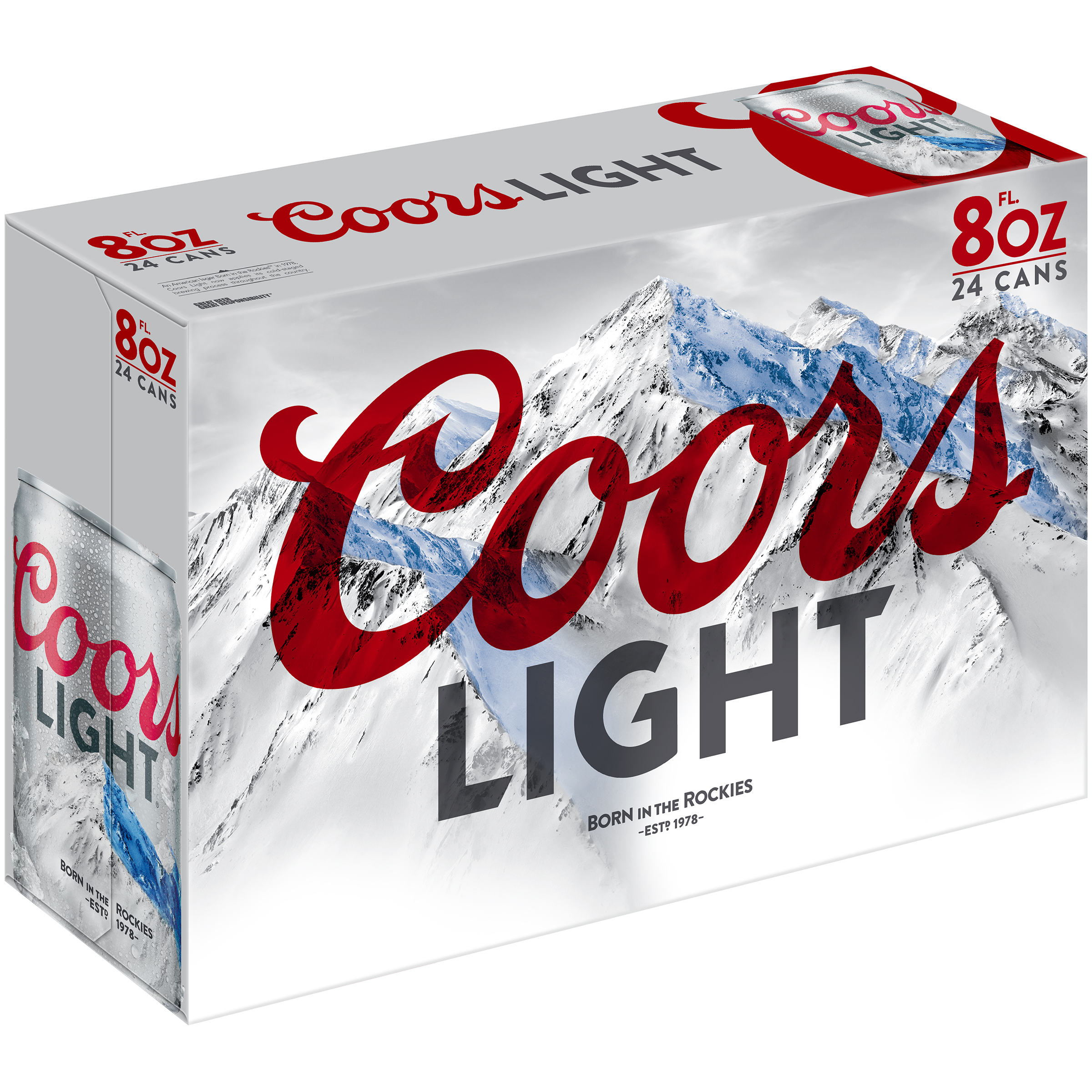 Coors Light Beer, American Light Lager, 24 Pack, 8 Fl. Oz. Cans, 4.2% ABV