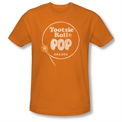 Tootsie Roll Chocolate Candy Tootsie Pop Orange Logo Adult Slim T-shirt Tee