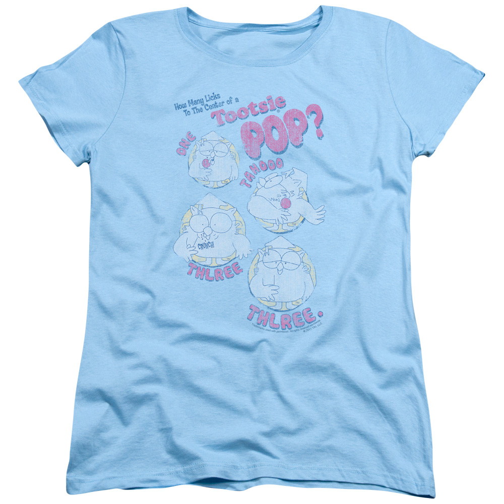 Tootsie Roll Chocolate Candy Tootsie Pop How Many Licks Owl Women S T-Shirt Tee