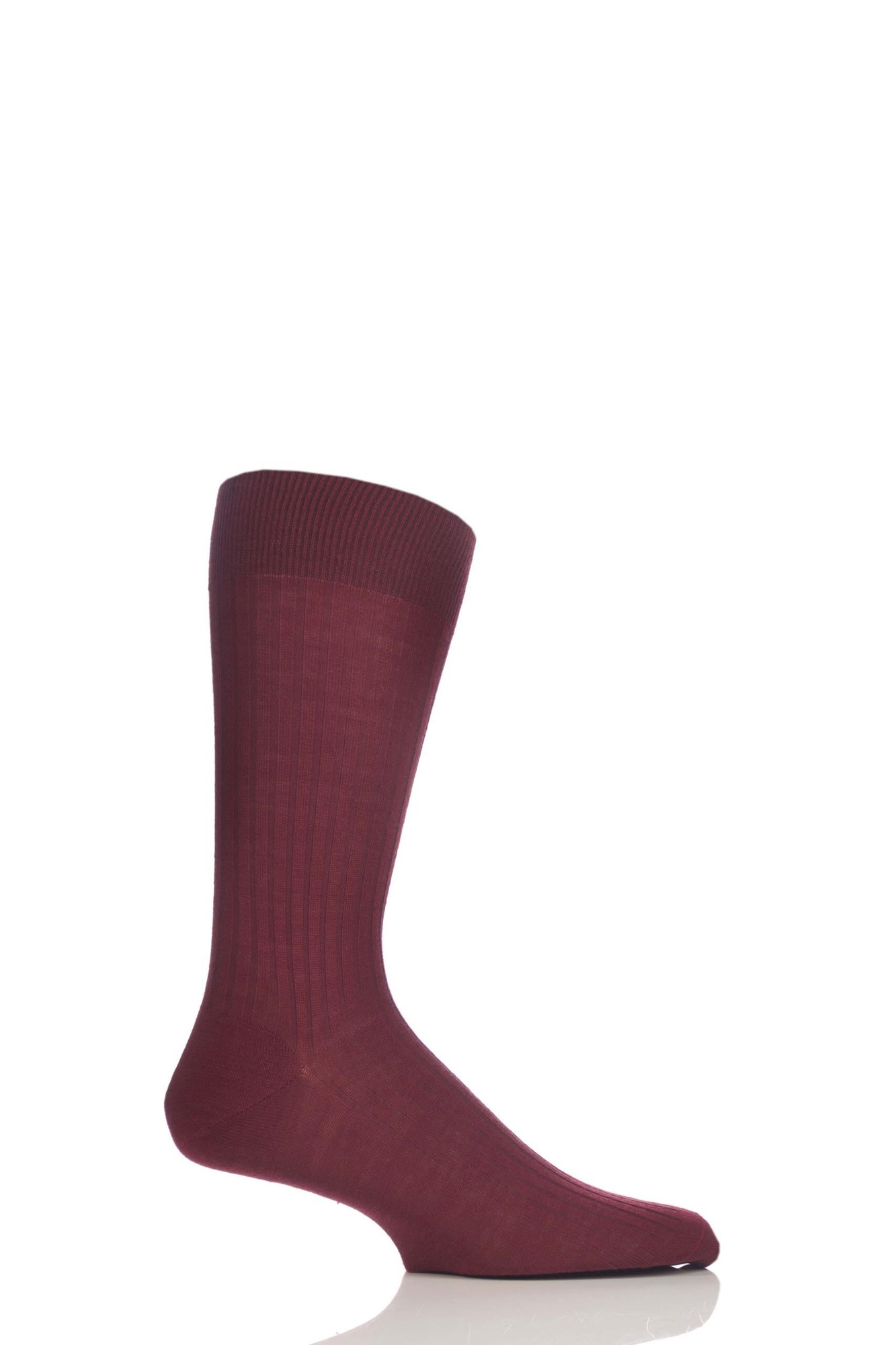 Pantherella Men's Laburnum Merino Wool 5x3 Rib Dress Sock in Purple (5796) | Size Large | HisRoom.com