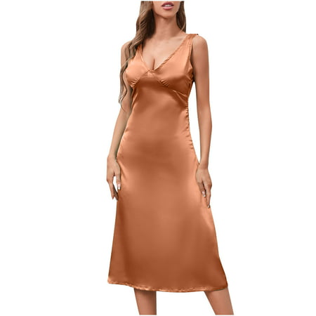 Womens Casual Solid Loose V Neck Sleeveless Long Dress Sexy Summer Boho Floral Formal Sundresses Wedding Guest Prom Bodycon Cocktail Dresses A68-6678