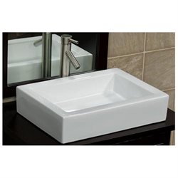 Bathroom Rectangular Ceramic Porcelain Vessel Vanity Sink 7241/n1 Combo + Free Brushed Nickel Faucet, Brushed Nickel Pop up Drain with No Overflow