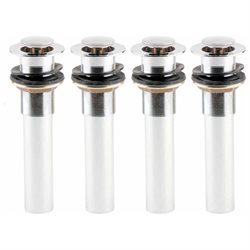 Sink Drain Chrome All Solid Brass Pop-up No Overflow Pack of 4 Renovators Supply