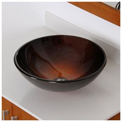 Bathroom Artistic Glass Vessel Vanity Sink in Gold and Copper Ch9052 + Free Pop up Drain