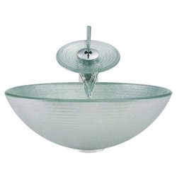 A27 Foil Undertone Glass Vessel Chrome Bathroom Ensemble with Pop up Drain