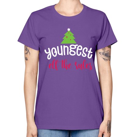 Youngest Elf the Rules Style 1253# - Christmas - Missy T-Shirt