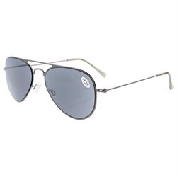 Eyekepper Sun-readers Classical Stainless Steel Frame Pilot Style Reading Sunglasses Grey Lens +0.5