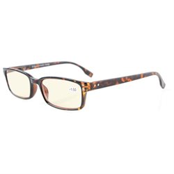 Eyekepper Classical Rectangular Frame Spring-hinges Glasses(tortoiseshell, Yellow Tinted Lenses)+0.5