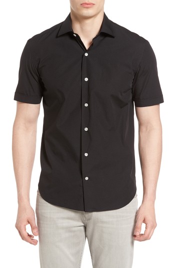 Men's Culturata Pin Dot Sport Shirt, Size X-large - Black