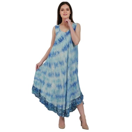 Tie-Dye Beach Dress W/ Printed Hem UD48-2312