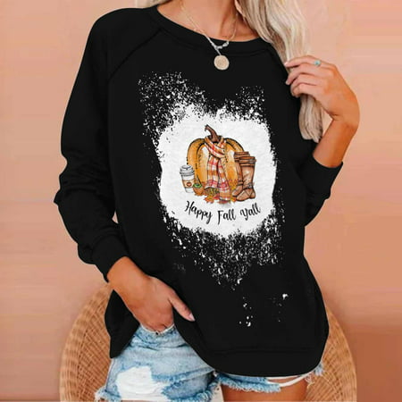 Tokmisa C219 Women S Tops Thanksgiving Round Neck Sweater Loose Blouse Hoodless Sweatshirt #We 6229