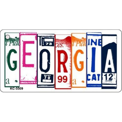 Smart Blonde KC-5509 Georgia License Plate Art Metal Novelty Key Chain