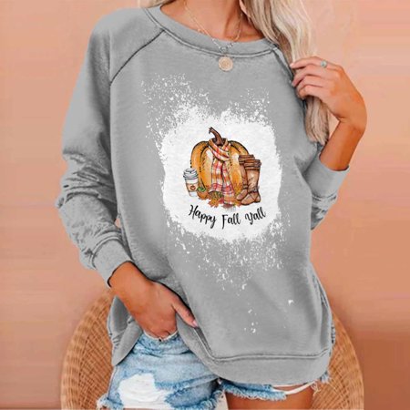 Tokmisa C219 Women S Tops Thanksgiving Round Neck Sweater Loose Blouse Hoodless Sweatshirt #We 6229