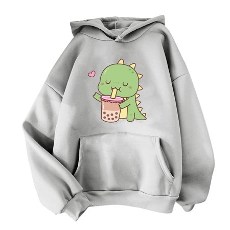 Nsendm Sports Sweatshirts for Women Women Casual Sweatshirt Hoodie Dinosaur Print Hooded Hooded Women Pullover Women Sweatshirt Mint Green X-Large