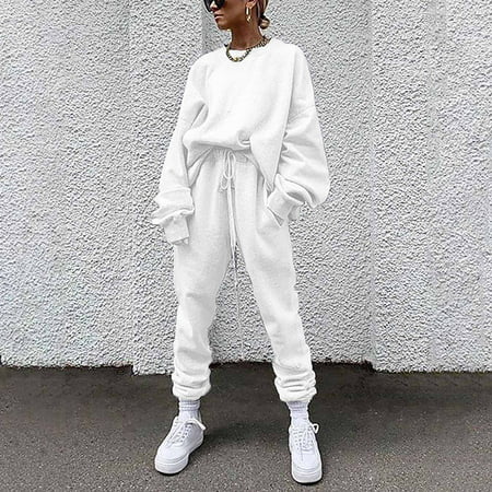 Tokmisa C41 Women Solid Color Leisure Time Loose Sweater Athletic Wear Long Sleeves Suit #We 6051