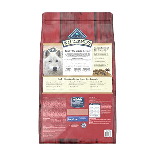 Blue Buffalo Wilderness High Protein  Natural Senior Dry Dog Food  Red Meat with Grain 28 Lb Bag thumbnail