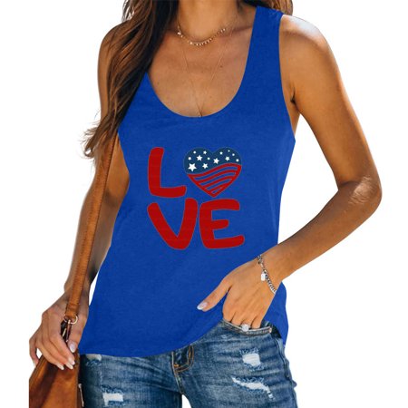 FengLS Women Casual American Flag Print Sleeveless Casual Tank Tops Blouse T-shirt 10-Ladies Clothes-14A#7950 Womens Clothes MYFWomen Casual American