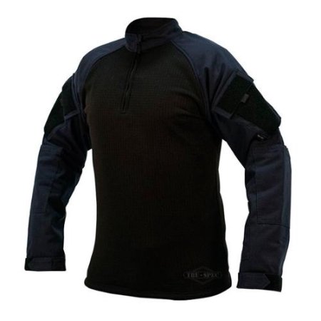 Tru-Spec T.R.U. 1/4 Zip Winter Combat Shirt - Men's, 65/35 Polyester/Cotton Rip-Stop, Navy, Medium Long 2590024