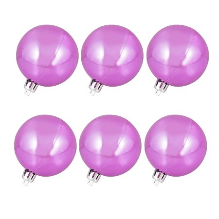 6 Pcs Purple Plastic Hanging Ball Charm Ornament for Christmas Tree