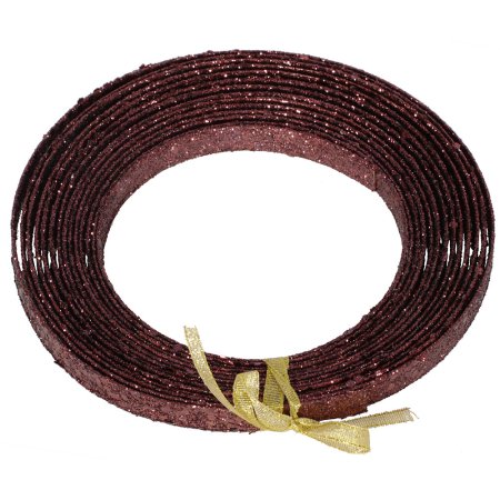Burgundy Glitter Plastic Craft Ribbon 0.5