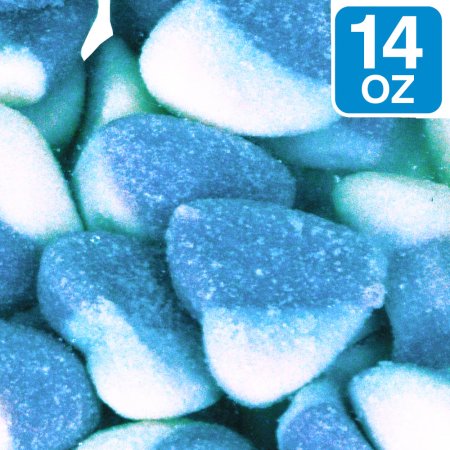 Blue Sour Hearts 14 Oz Bag (Each) - Party Supplies