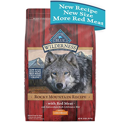 Blue Buffalo Wilderness Adult Large Breed Dry Dog Food  Red Meat & Whole Grains  24-lbs