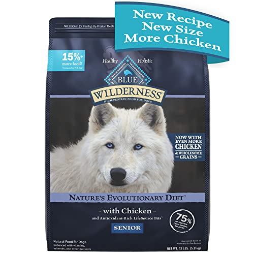 Blue Buffalo Wilderness High-Protein Natural Senior Dry Dog Food  Chicken Recipe  13-lb