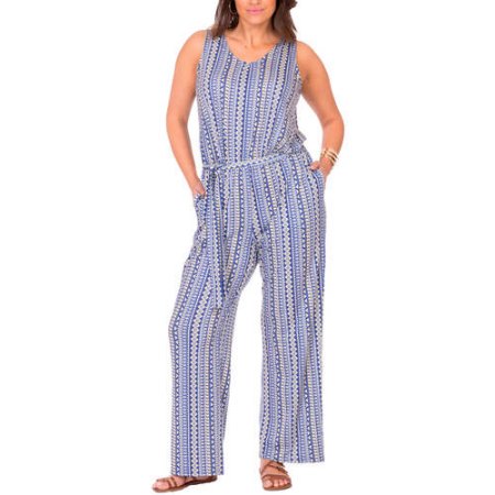 Plus Moda Women's Plus-size Pop Tribal Jumpsuit