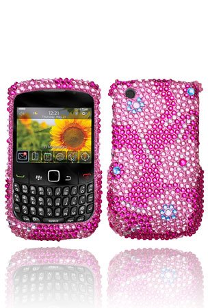 Blackberry Curve 8520 / 8530 /3g 9300 /3g 9330 Full Diamond Graphic Case - Candy Flowers