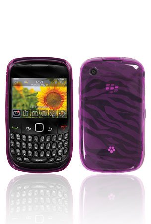 Blackberry Curve 8520 / 8530 /3g 9300 /3g 9330 Tpu Flexi Graphic Skin - Clear Hot Pink Zebra