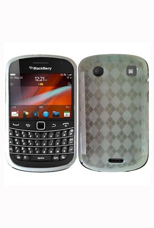 Blackberry Curve 8520 / 8530 /3g 9300 /3g 9330 Tpu Skin Case with Inner Check Design - Clear